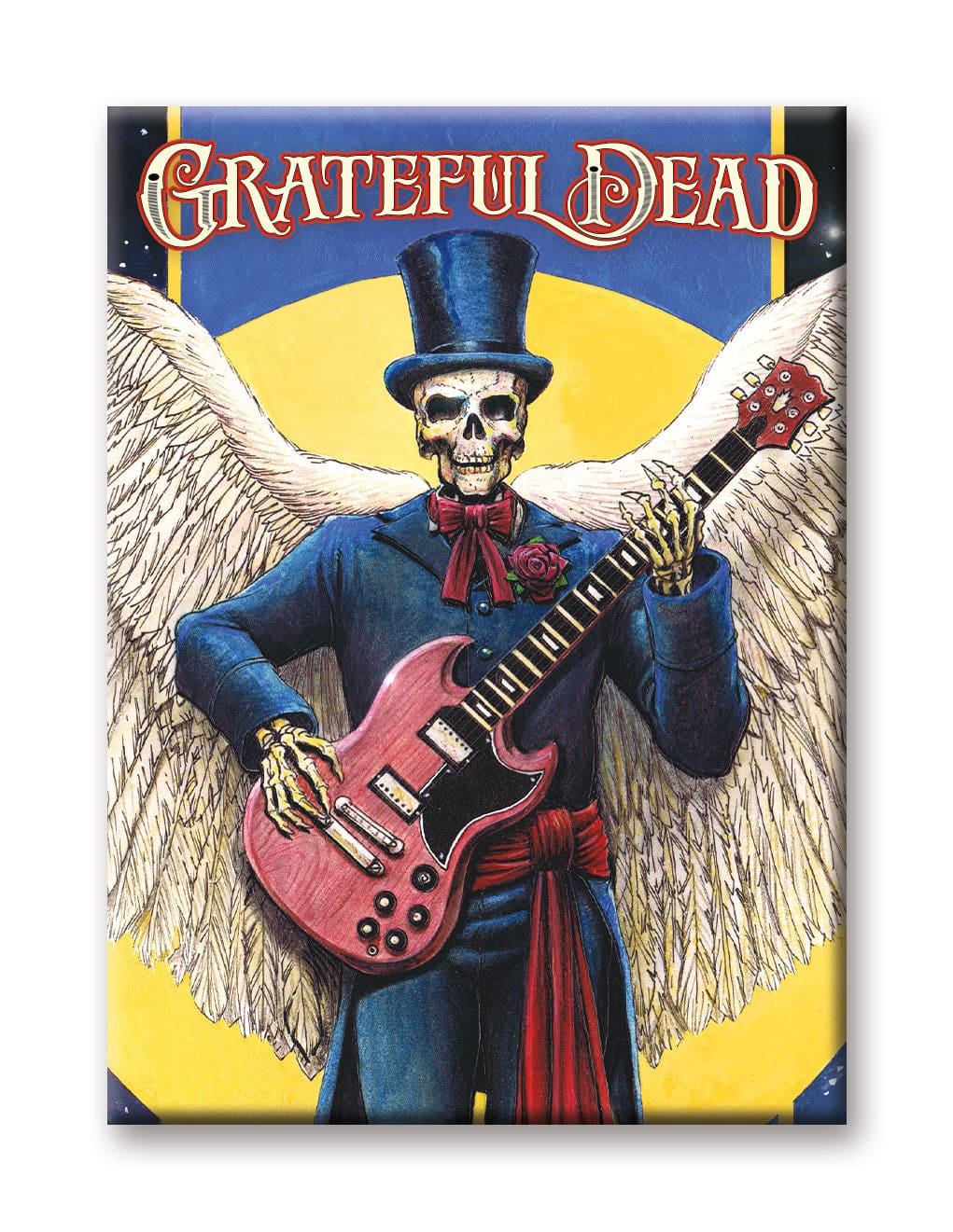 Grateful Dead Skeleton Guitar Flat Magnet